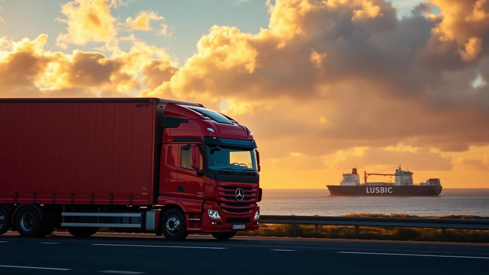 Logistics truck on Irish highway